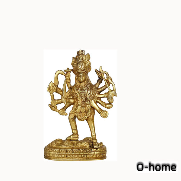 Ohome Brass Statues Hindu Goddesses Maa Kali Standing Pooja Mandir